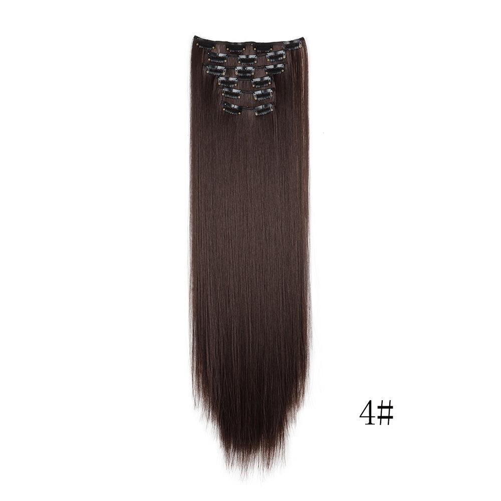 6PC Clip in Hair Extensions 24" Straight Long Extensions for Women Synthetic Hairpiece Highlight