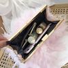 Korean Style Women's Evening Bag: Turkey Feather Crossbody with Pearl Chain and Ostrich Feather Clasp