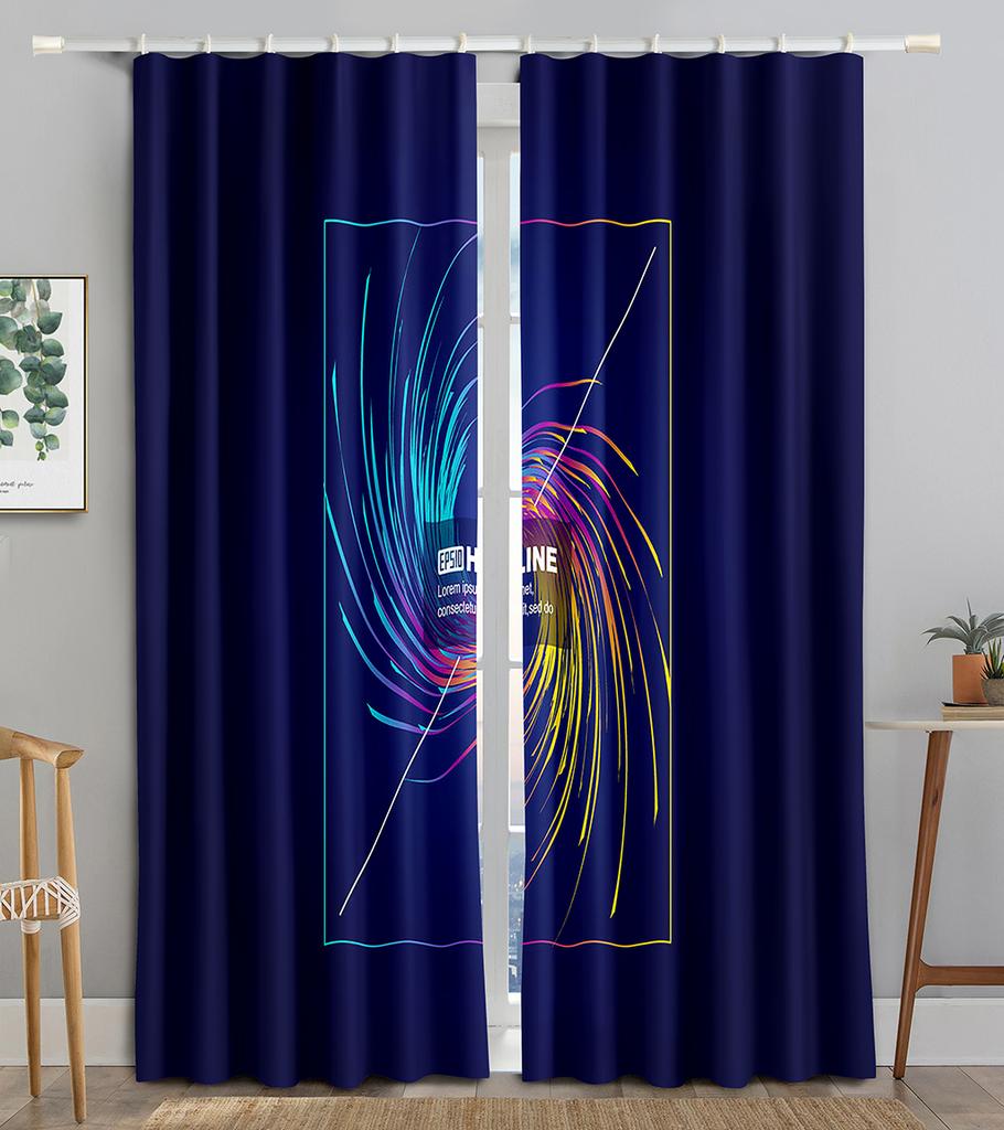 Technology Particle Vortex Light Filtering Line Blackout Window Panel Curtain Living Room Room Bedroom Bathroom Kicthen Door Cupboard Decor Hooks