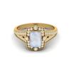 1.00 Cts Cushion Moonstone 925 Sterling Silver Gold Vermeil Solitaire Split Shank Wedding Women Ring