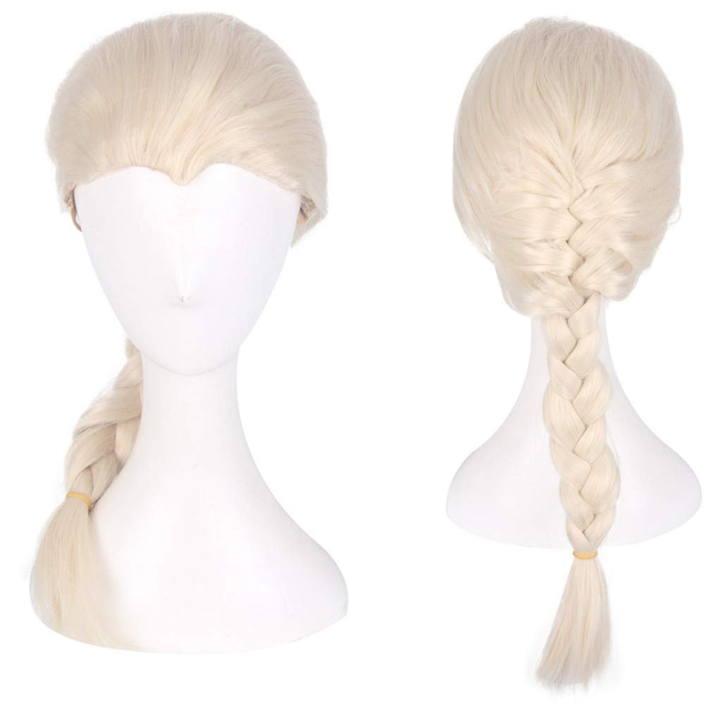 

Eileen Frozen Elsa Wig for Children, Heat-Resistant, Perfect for Halloween, Christmas, Costumes, and School Festivals [Includes Net]