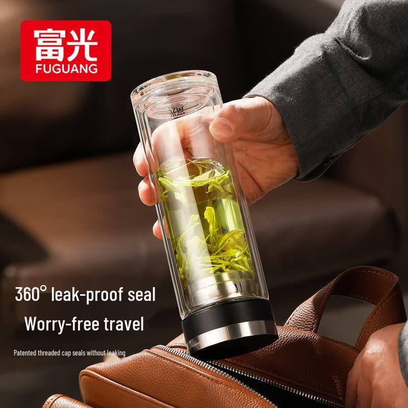 Fuguang Double-Layer Glass Tea Infuser Cup