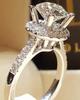 New  Sterling Silver Ring Simulation Diamond CZ Ring, Suitable For Female Charm Jewelry Engagement Gifts