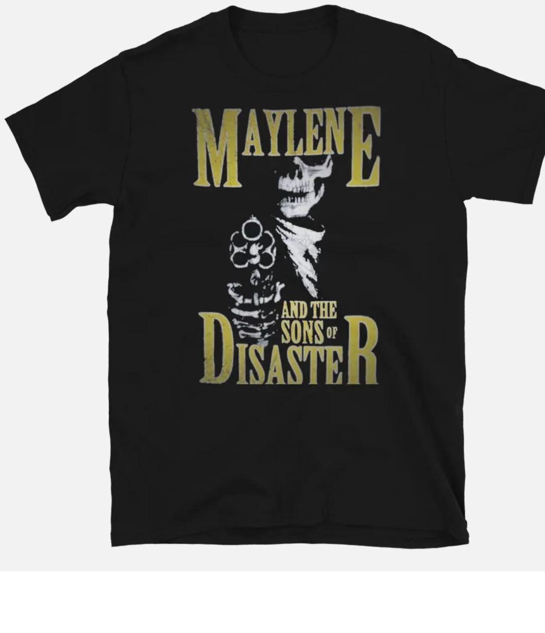 

26 MAYLENE AND THE SONS OF DISASTER Skeleton with Revolver Post-Hardcore Band Unisex T-Shirt XXXXL