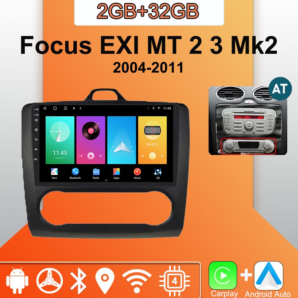 Android Carplay Car Radio For Ford Focus EXI MT 2 3 Mk2 Mk3 2004-2011 Multimedia Player Head Unit Stereo GPS Navigation BT WIFI 2+32GB