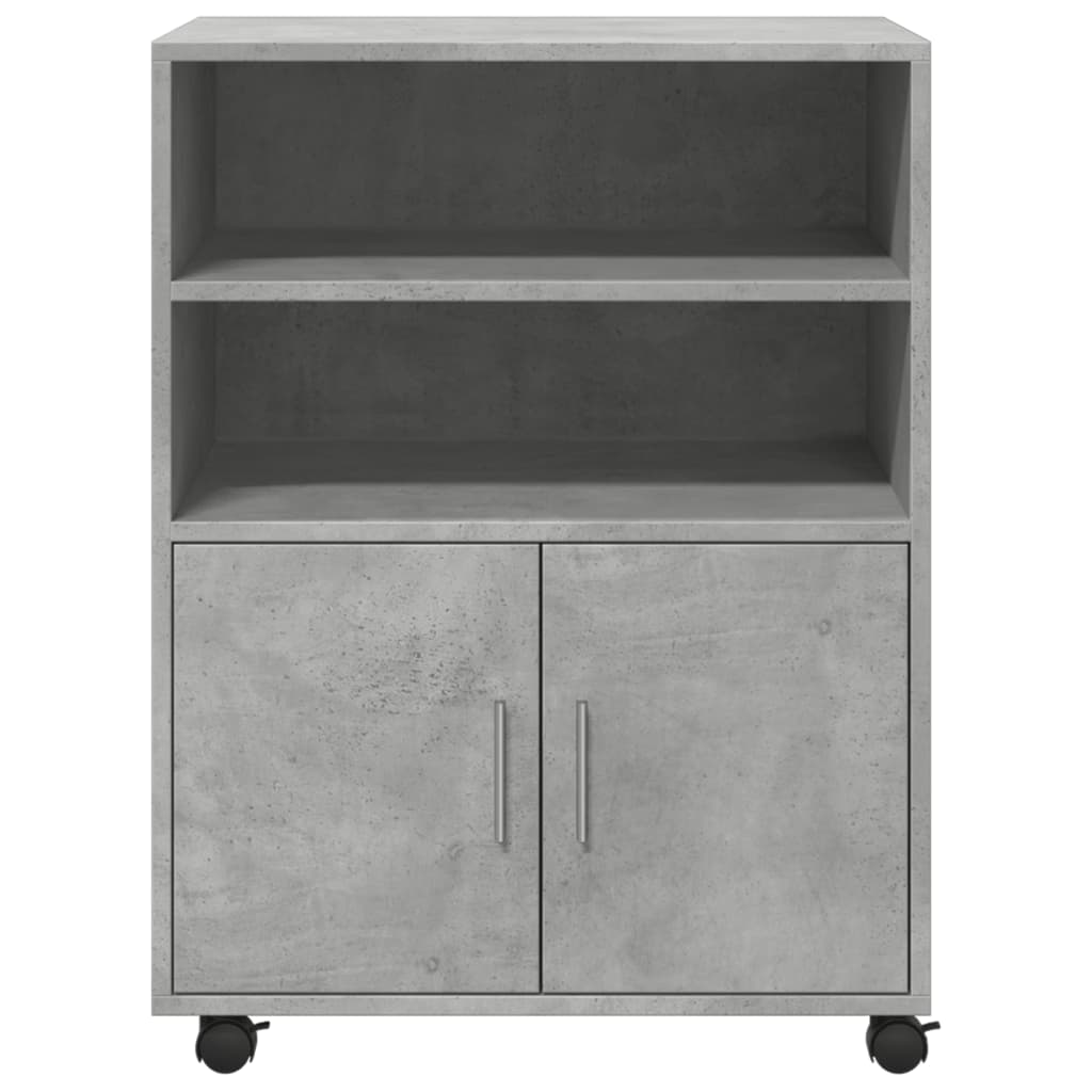 Mobile Storage Cabinet Concrete Grey 60 x 48 x 81 cm Particleboard