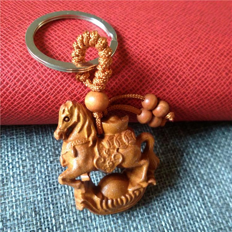 The Twelve Zodiac Keychains, Skillfully Carved from Mahogany, Are Exquisite Three-dimensional Gifts and Popular Sellers At Night Markets.