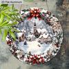 2D Flaches Aluminium-Weihnachtsschild mit Schneemannhaus-Muster - Weihnachtsfiguren-Anhänger - Ideal für Haustür, Wand, Veranda, Fensterdekoration - Ideal