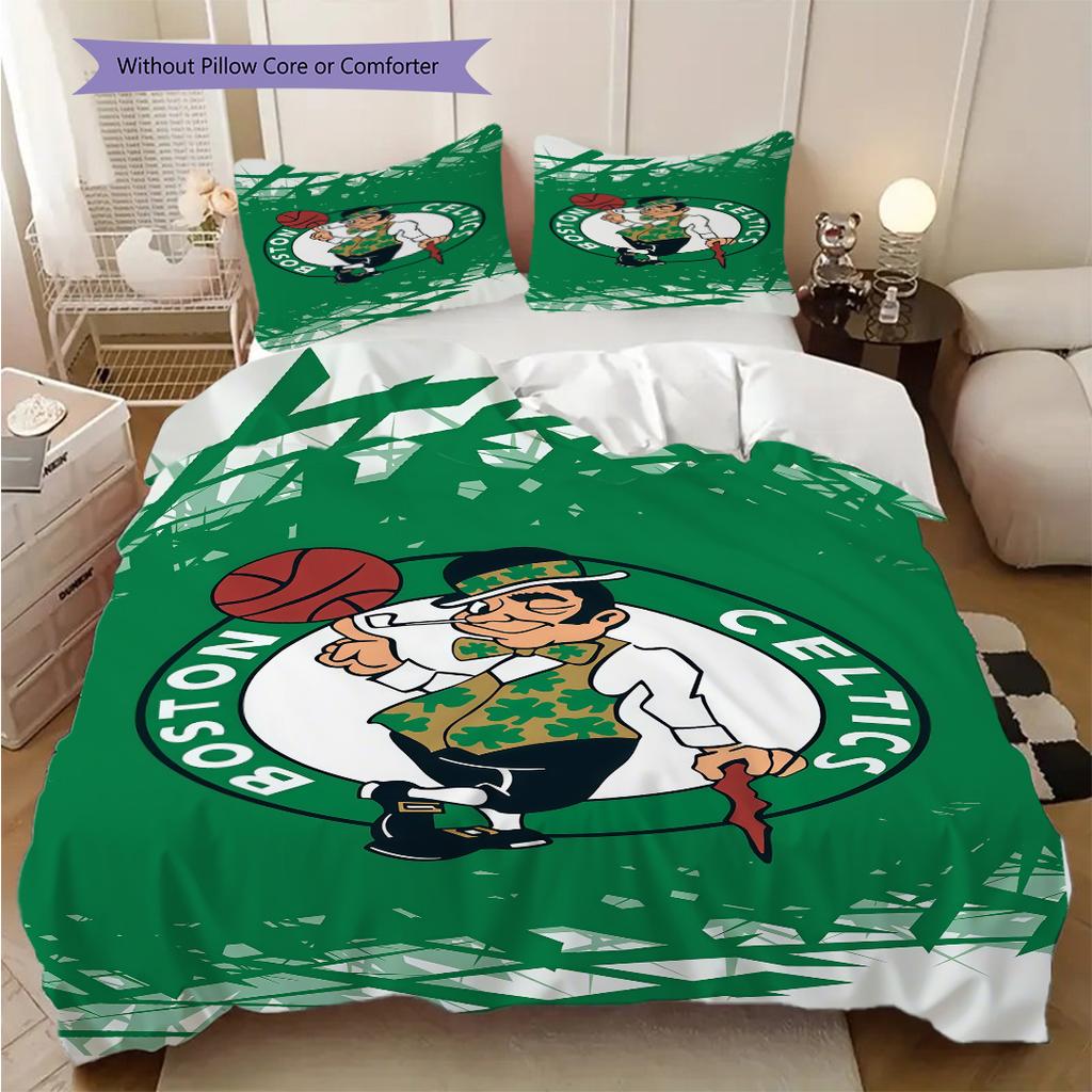 Biancheria da letto con spirito di squadra dei Boston Celtics(1 * copripiumino + 2 * federa, senza nucleo)Regalo di compleanno di Natale Copripiumino e federa