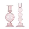 Nordic Glass Candle Holder Colorful Candy Color Translucent High Glass Candle Stand for Birthday Wedding Room Party Home Decor