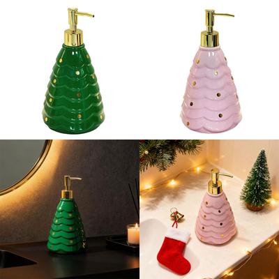 Xmas Tree Hand Soap Liquid Dispenser Lotion Dispenser Christmas Decor Container for Laundry Room Bathroom Vanity Washroom