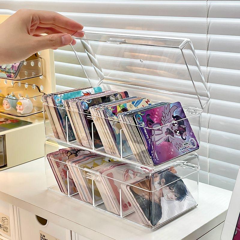 Card Storage Box Clear Acrylic Playing Cards Container Display Card Case Packing Poker Game Card Box Board Games Card Organizer