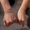 Delicate Round Snake Chain Knotted Couple Friendship Bracelet Stainless Steel Gold-Plated Fashion  Wholesale