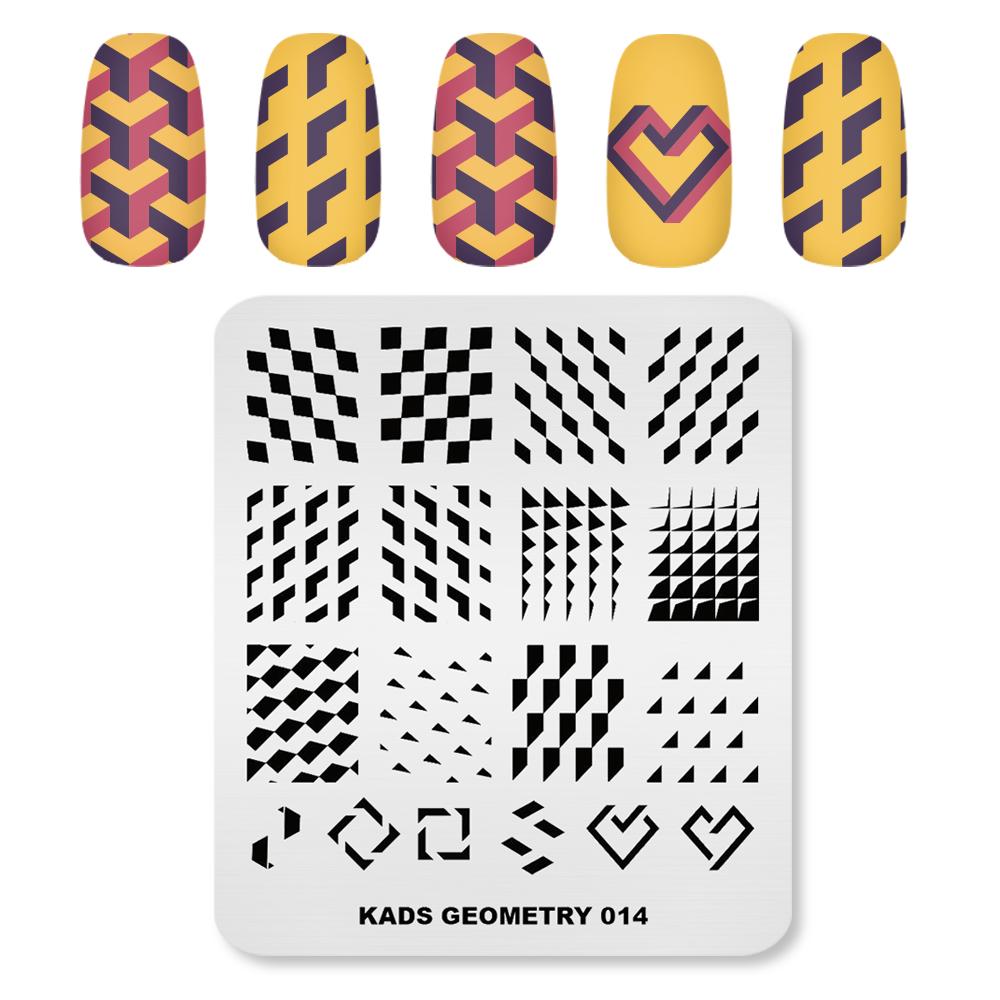 

KADS пластина для штамповки ногтей 3D Геометрия 014 печатные пластины шаблоны штампов для дизайна ногтей инструменты для маникюра «сделай сам»