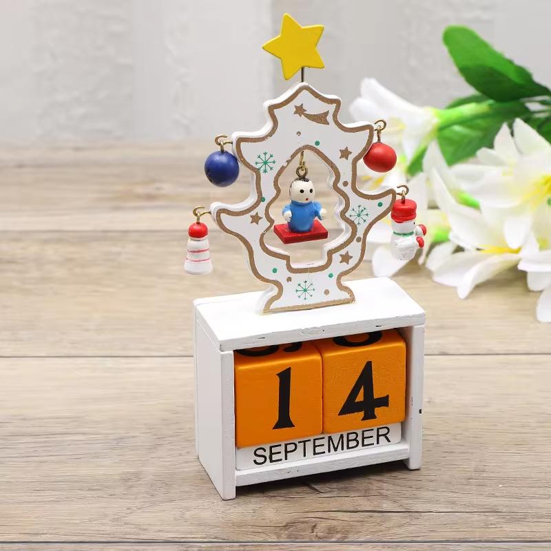 Handmade Stereo Wooden Christmas Tree White/Green/Gold Christmas Tree Children's Layout Christmas Decorations Ornaments