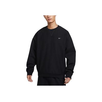 Nike Solo Swoosh Effen Kleur Ronde Hals Pullover Fleece Lange Mouwen Sweatshirt Heren Sweatshirt HV1087-010