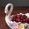 Swan Fruit Plate Candy Plate Home Dining Table Living Room Storage Decoration Ceramic Crafts Wedding Gift Swan Fruit Plate