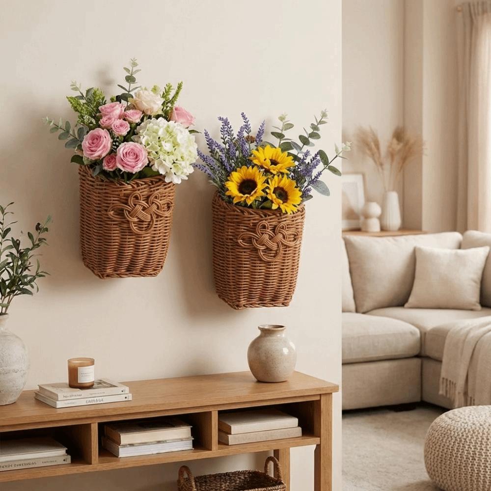 Space Saving Handwoven Storage Basket Decorative Wall Hanging Basket  Living Room