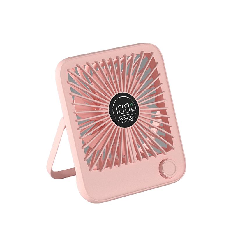 Desk Fan Portable USB Rechargeable Fan180 Tilt Folding Fan With Power Display Ultra Quiet Table Fans Office Home Adjustable Fans