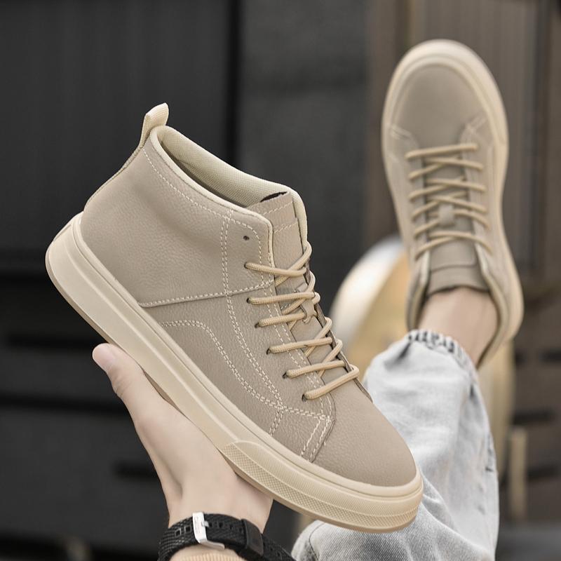 Fashion Men's Fashion Lace-Up Boots Soft Comfortable Walking Shoes Anti-Slip Sole Streetwear Sneakers Outdoor Travel Hiking Ankle Boots