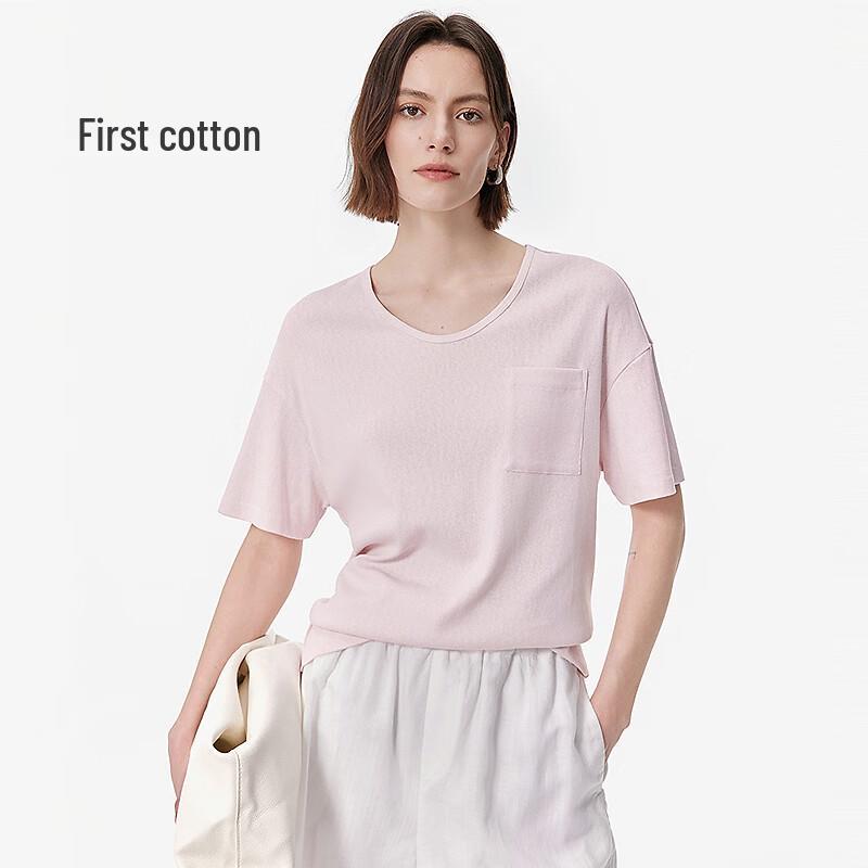 Women s Drapey U-Neck Cotton Linen T-Shirt S