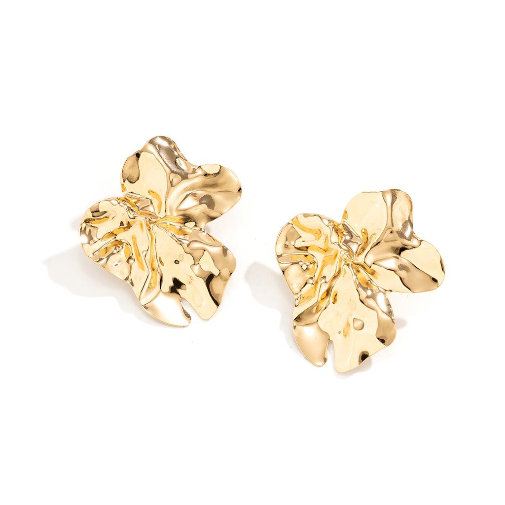 Goth Geometrisch Onregelmatig Metaal Bloemblaadje Bloem Stud Oorbellen voor Vrouwen Meisjes Trend Unieke Piercing Oorbel Grunge Sieraden Steampunk
