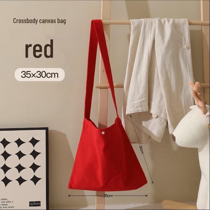 Индивидуальная холщовая сумка через плечо (2-Pack) 35x30cm красный