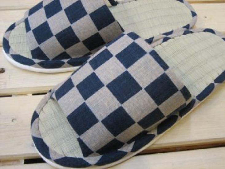 

Tatami genuine indigo checkered to slippers, dye, pattern/men s (up 27cm) синій
