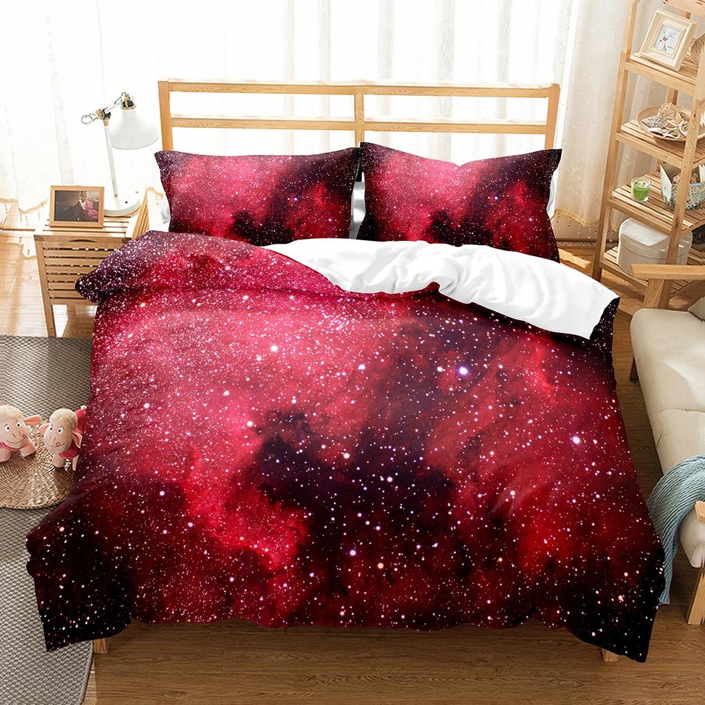 Galaxy Duvet Cover Set Starry Sky Comforter Cover Universer Outer Space Theme Bedding Set Single Twin Queen Size For Teens Boys