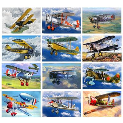 American Style Airplane Fighter Metal Signs Aircraft Wall Sticker Vintage Painting Poster , Pub Bar Room Decor