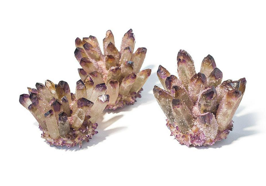 Green & Purple Natural Crystal Cluster Ornaments for Home Decoration & Desktop Display