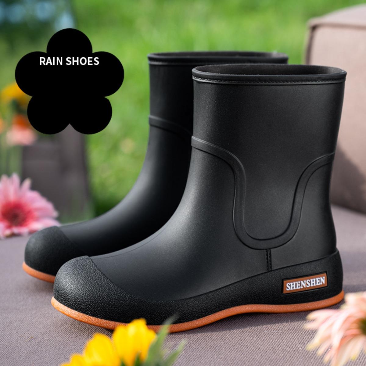 

Новые модные женские дождевые туфли, незаменимая водонепроницаемая обувь для садоводства на открытом воздухе, с противоскользящей поверхностью и устойчивостью к истиранию 39 чёрный