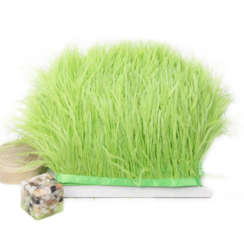 Feather1 Meter Fluffy Ostrich Feather Satin Trim Cloth Sideband 8-10cm Ribbon Fringe Suitable for Skirts / Dresses / Apparel Party DIY