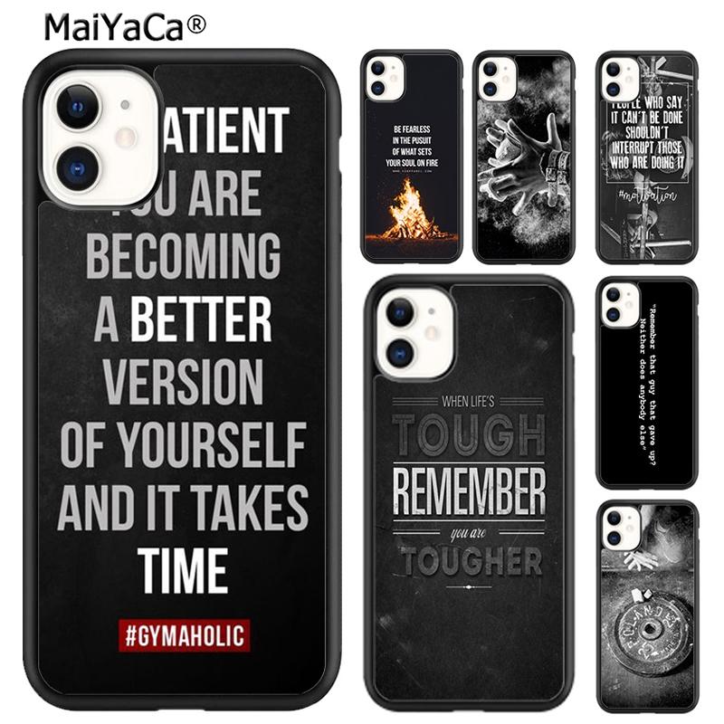 MaiYaCa Motivational Gym Inspirational Quotes Phone Case For iPhone 17 Air 16 16e 15 14 plus 11 12 13 pro max Cover coque