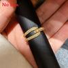 18k Gold Plated Zircon Geometric Open Ring For Women Jewelry Accessory