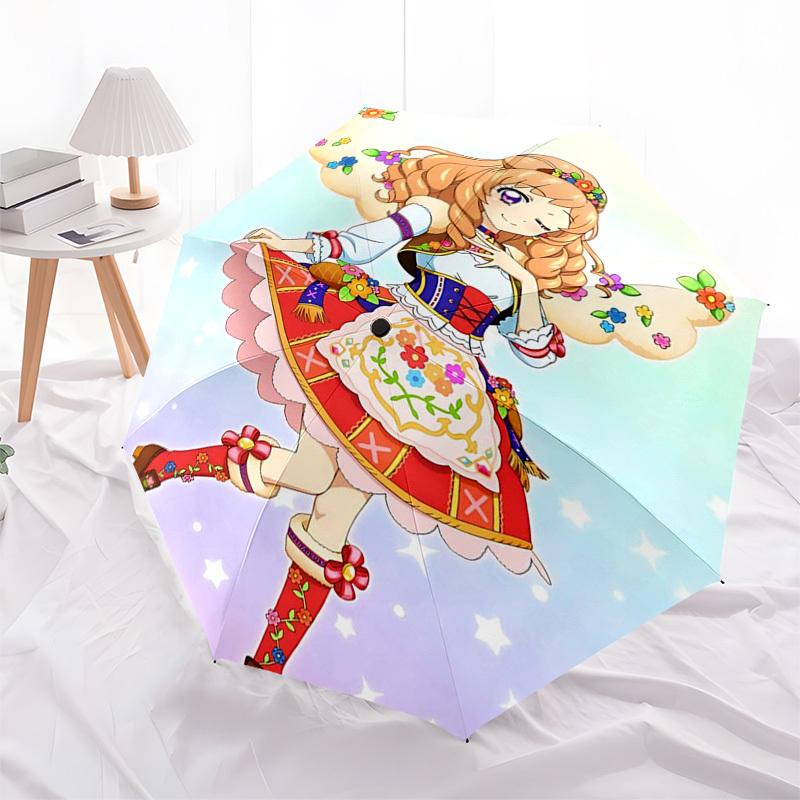 

1pc Aikatsu! Outdoor Umbrella - Automatic Opening & Closing, Portable 3-Fold Design with 8-Rib Iron Frame - Perfect Gift for Fans, Travelers, Everyday
