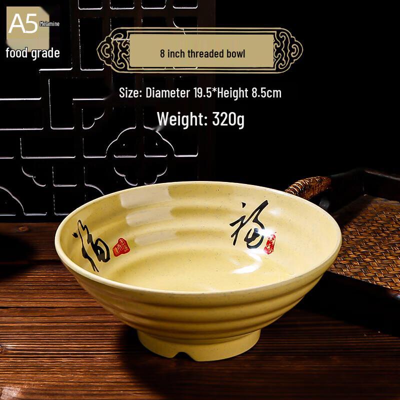 8-inch Melamine Threaded Serving Bowl