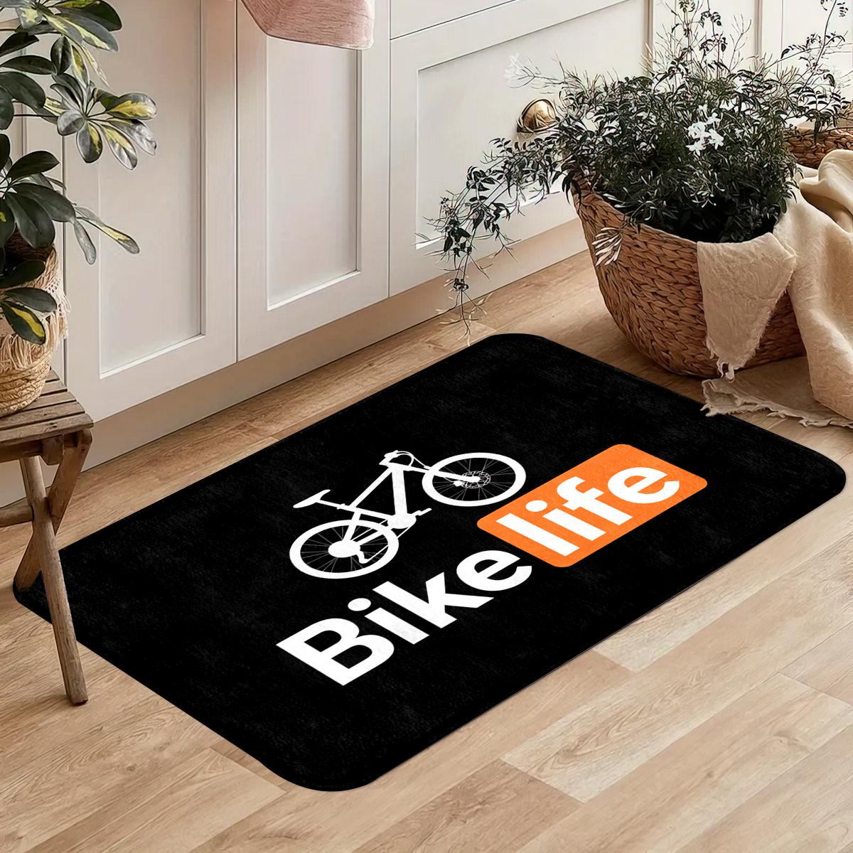 Fietsstijl Deur Welkomstsmat, Flanellen Badkamer Badkamer Badkamer Universeel Kleed, Makkelijk Schoon te Maken en Slijtvast Keukenmat 40X120 CM