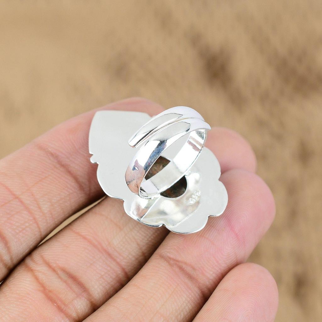 Natürlicher Granat Edelstein Versprechen Verstellbarer Ring 925 Silber Für Mädchen