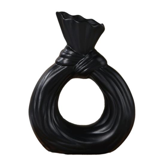 Resin Hollow Ring Vase, Small Knot Shaped Bud Vase for Pampas, Dried Flowers, Nordic Modern Decorative Vase for Tabletop, Entryway, Mantel, Wedding