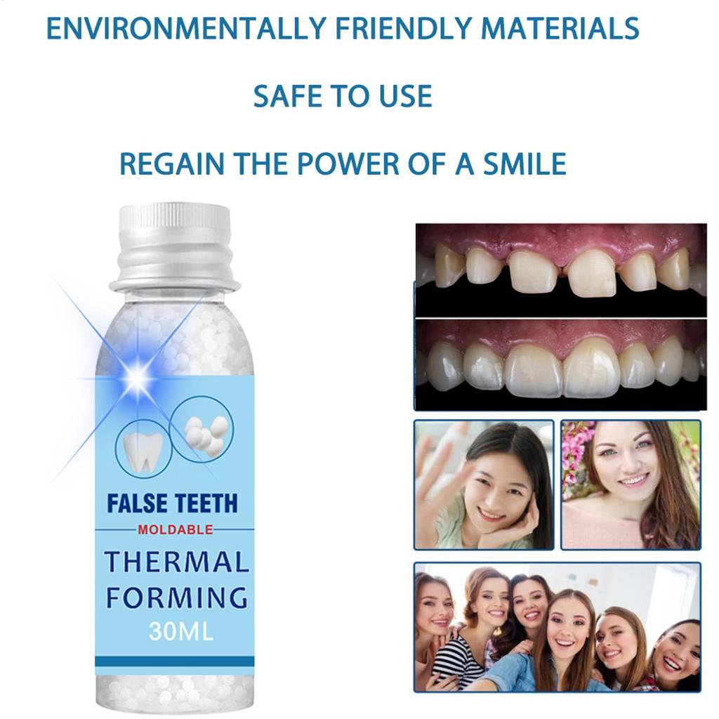False Teeth Beads 30ml Repair Replacement Moldable False Teeth Beads for Women Men Daily Parties Social Events Celebrations
