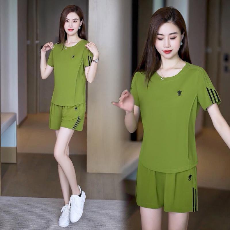 Fashion Casual Sports Suit for Women Summer Thin Fashion Short-sleeved Shorts Two-piece Set