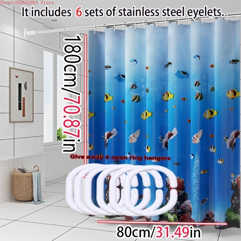 shower curtain a gradient - With Hooks Waterproof Mildew Proof Easy Install Washable