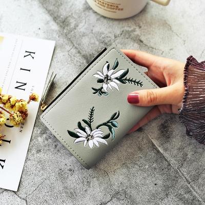 Nová módna dámska peňaženka Mini vyšívaná krátka trendová osobná peňaženka