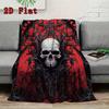 Gothic skull with ornate details 2D Flat Pattern Flannel Blanket High quality All Seasons Warmth and Comfort Perfect for Christmas Gifts.