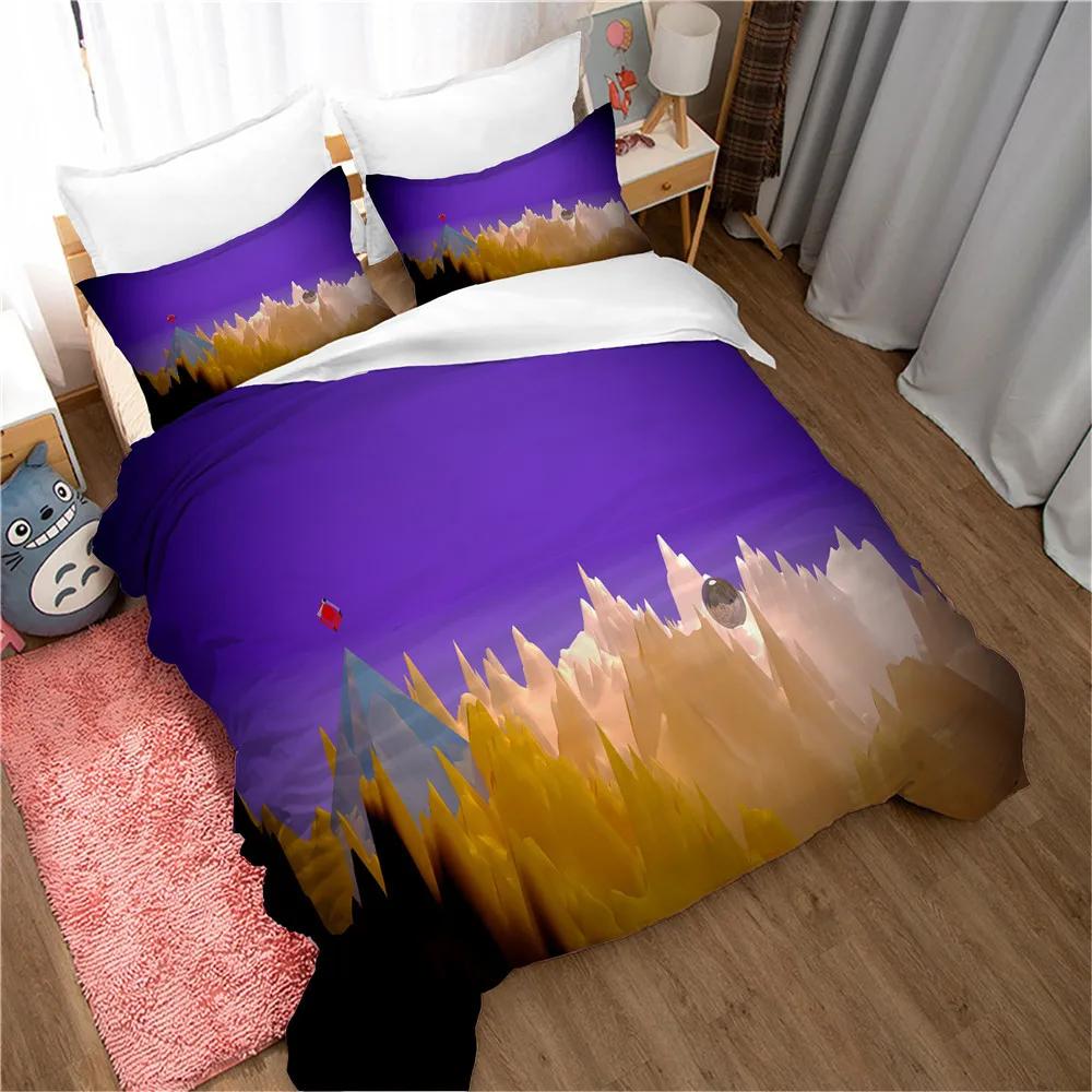 Mountain Duvet Cover Set Forest and Bright Moonlight Elk Landscape Mountain Bedding Set King Size Soft Polyester Comforter Cover