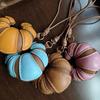 Leather Croissant Charm Keychain Stylish Key Ring Handmade Keyring Fashionable Women Girls Bag Pendant Accessory