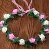 Sweet Girls Women Bridal Rose Flower Crown Headband Wreath Party Wedding Bridal Garland Hairband Headwear