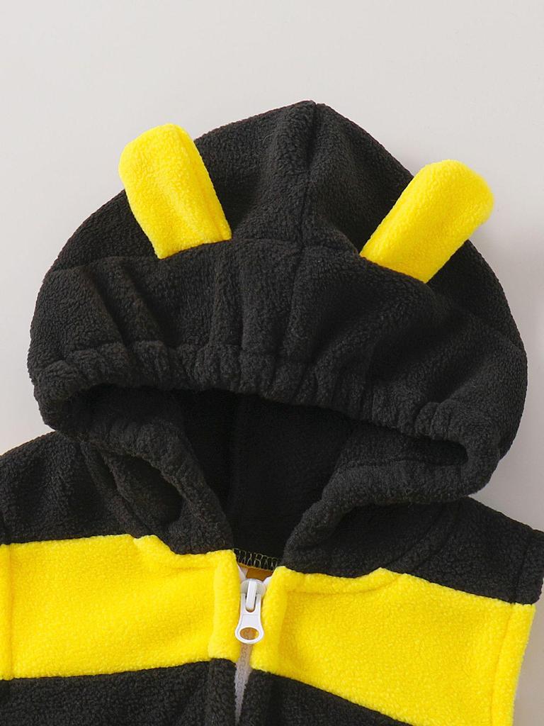 Little Bee Fleece Onesie & Muts Set voor Baby's - Warme Herfst/Winter Kleding