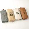 Reative Canvas Bag Retro Paris Pencil Pen Case Cosmetic Makeup Coin Pouch Zipper Bag Purse Education Stationery Supplies